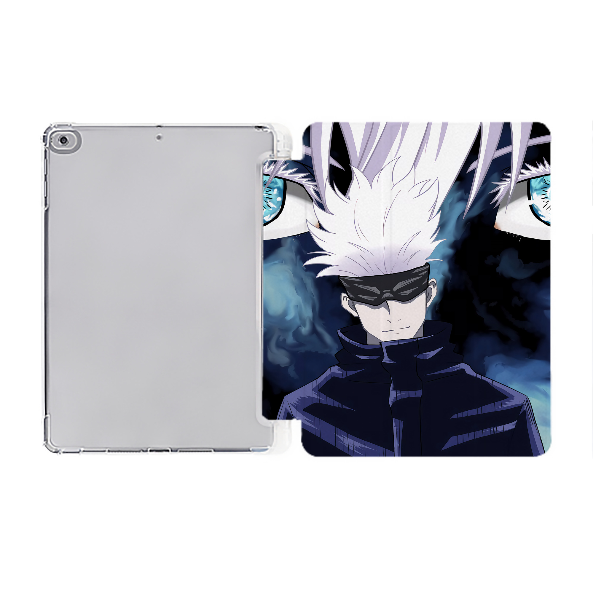 （画像用） 呪術廻戦 Jujutsu Kaisen IPad ケース ペン収納付き 三つ折りスタンド PUレザー×シリコン 対応機種9.5/10.5/10.9インチ